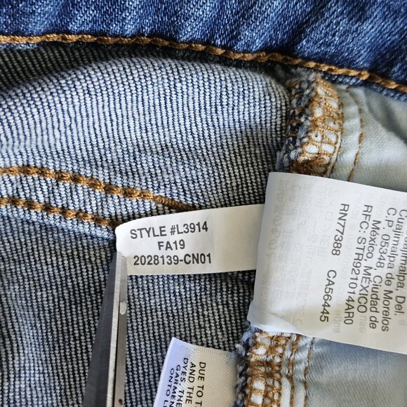 Madewell Jeans Womens 34 Blue Denim The Perfect Vintage Crop Jean Stretch Grunge - Picture 14 of 16